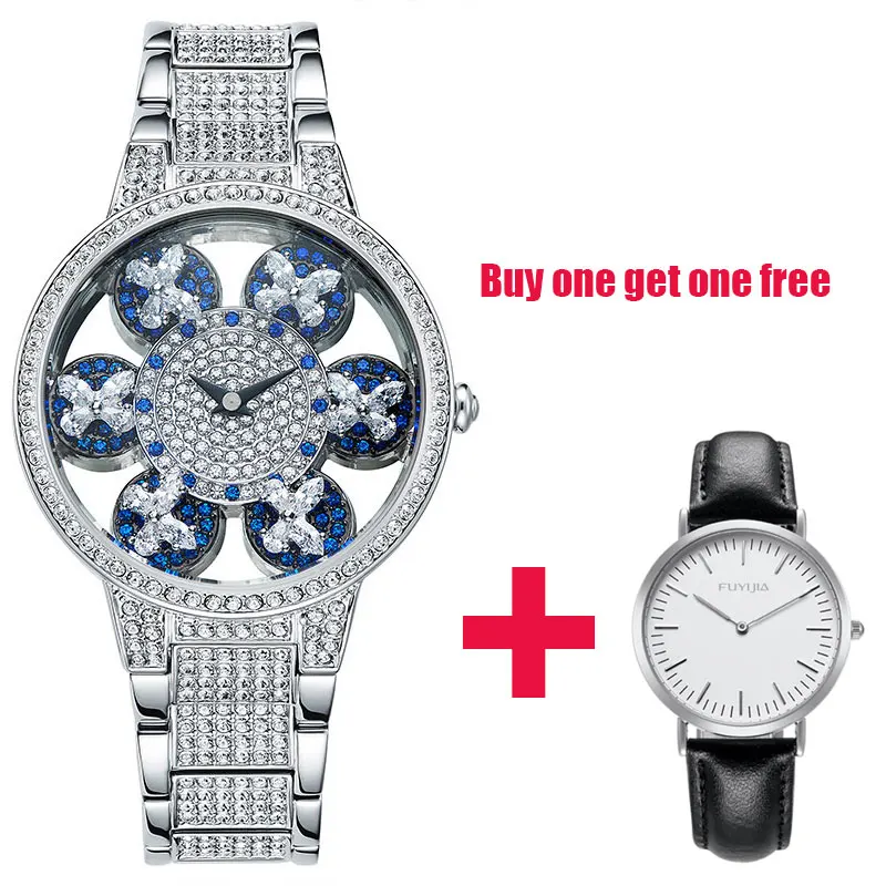 

2019 New Luxury Rose Gold Clock Full Diamond Quartz Watch Female Watches Woman Watch Hollow 30M Waterproof Relogio Steel Strip