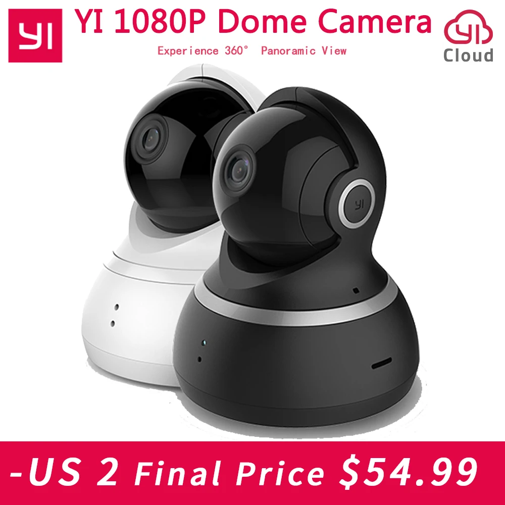 

Clearance YI 1080P Dome Camera Wireless IP Security Wifi Camera Pan/Tilt/Zoom Surveillance System Complete 360 Degree Coverage