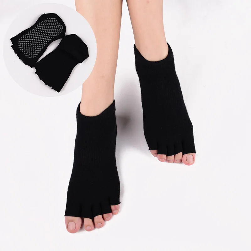 Buy Pilates Socks For Women, Cushioned Ankle Grippy Non Slip Socks For Yoga, Hospital, Barre, Sports Home Slipper Socks 2/4 Pairs, Black 4 Pairs, 9-11 At