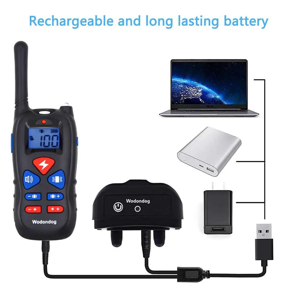 Dog Training Collar Rechargeable Electric Shock Vibration sound