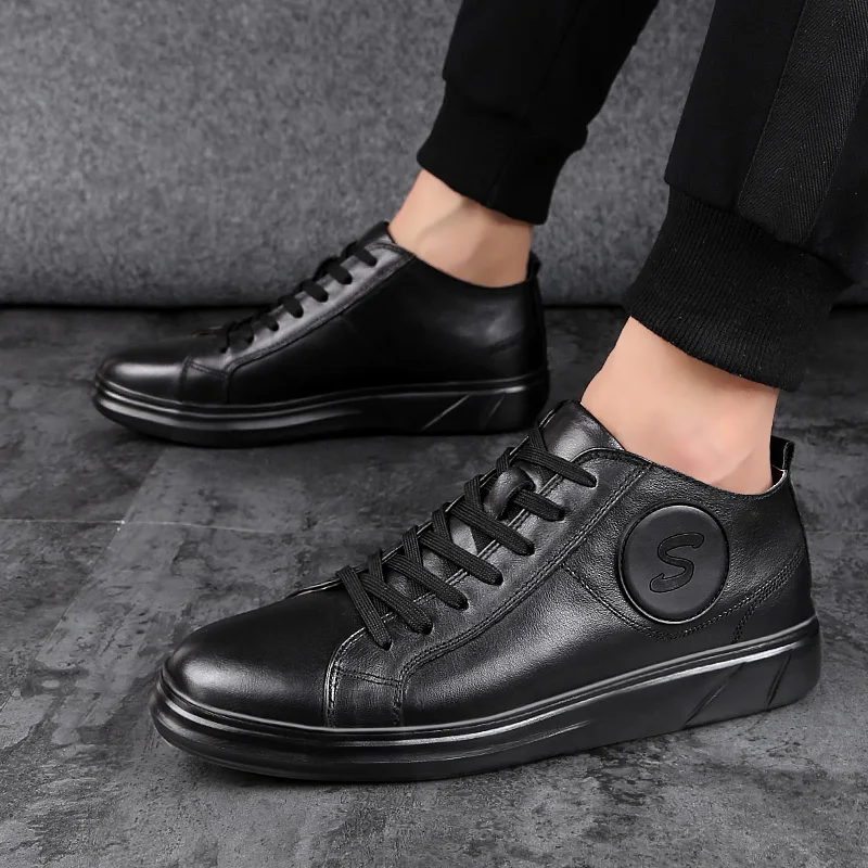 

Fashion outdoor New Roman Hot sale Keep Warm Men Winter Boots High Quality Genuine Leather Wear Casual Shoes All season shoes w4