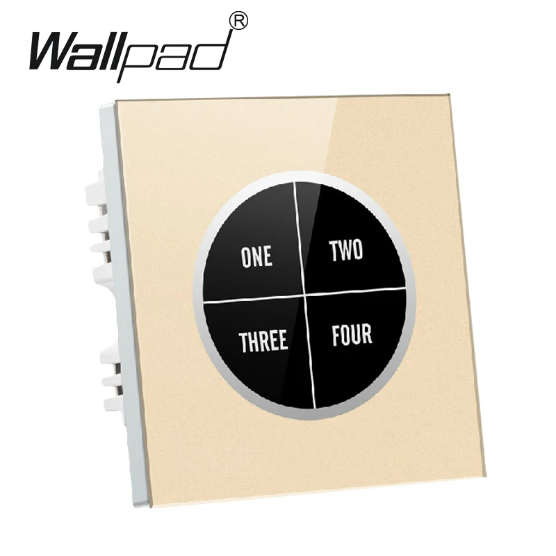 

4 gangs1 way Gold Glass Screen Waterproof Touch Wall Light Switch Logo Button Design Free 110V~250V touch switch,Free Shipping