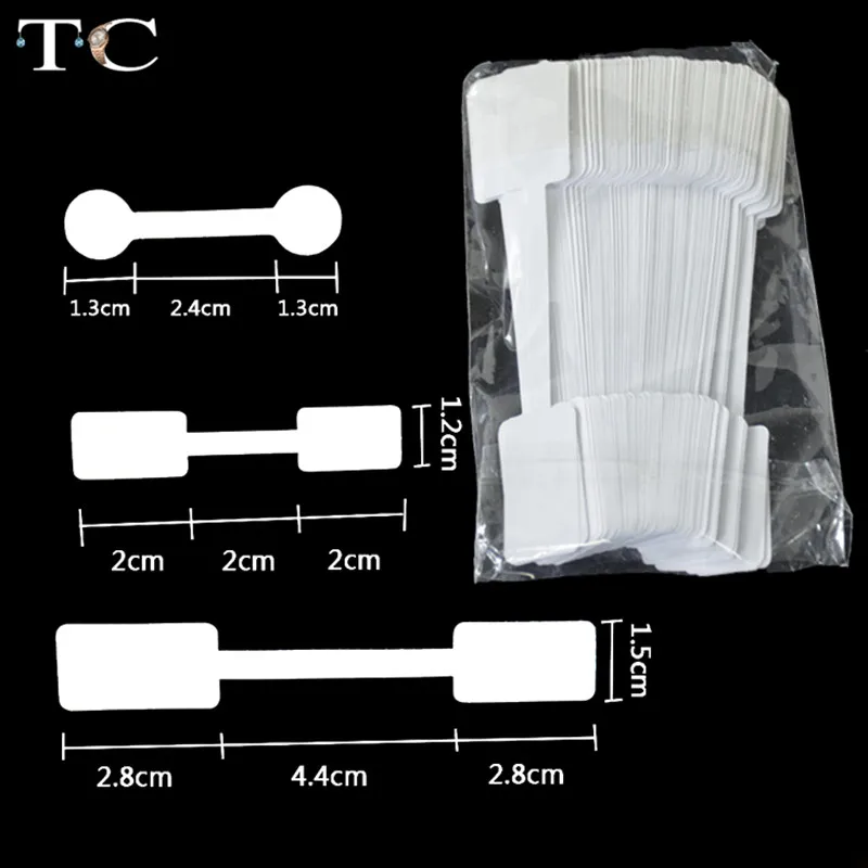 

Wholesale Portable Blank Paper Jewelry Tag White Dumbell Tag Rectangle Self-Sticker Label Tool Ring Jewelry Tags