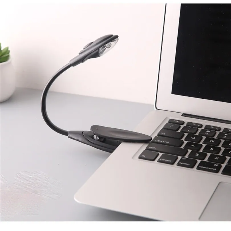 Garland Night Light Fine Convenient Portable Travel Book Reading Light Lamp Mini LED Clip Booklight Luces De Navidad 35NE812