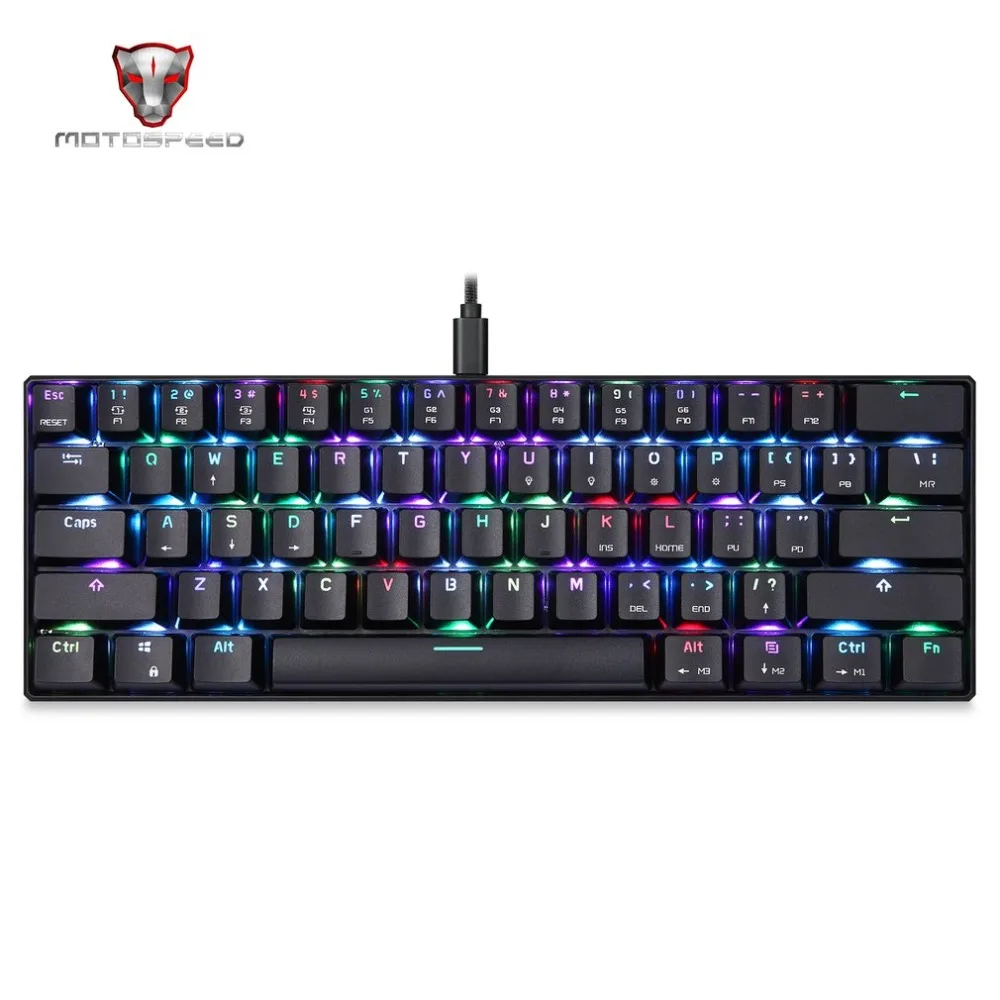 

Original Motospeed CK61 Wired Mechanical Keyboard LED Backlit 61 Keys USB 2.0 Anti-Ghosting Gaming Keyboard for PC Desktop
