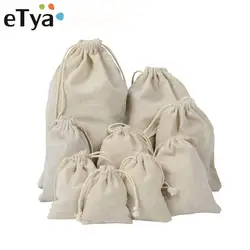 ETya ручной работы хлопчатобумажная ткань, мешок со шнурком мешок Для мужчин Для женщин Путешествия хранения посылка Сумки сумка для покупок