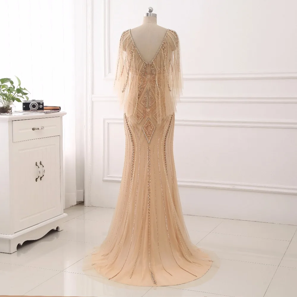 Mermaid Champagne Floor Length Prom Dresses