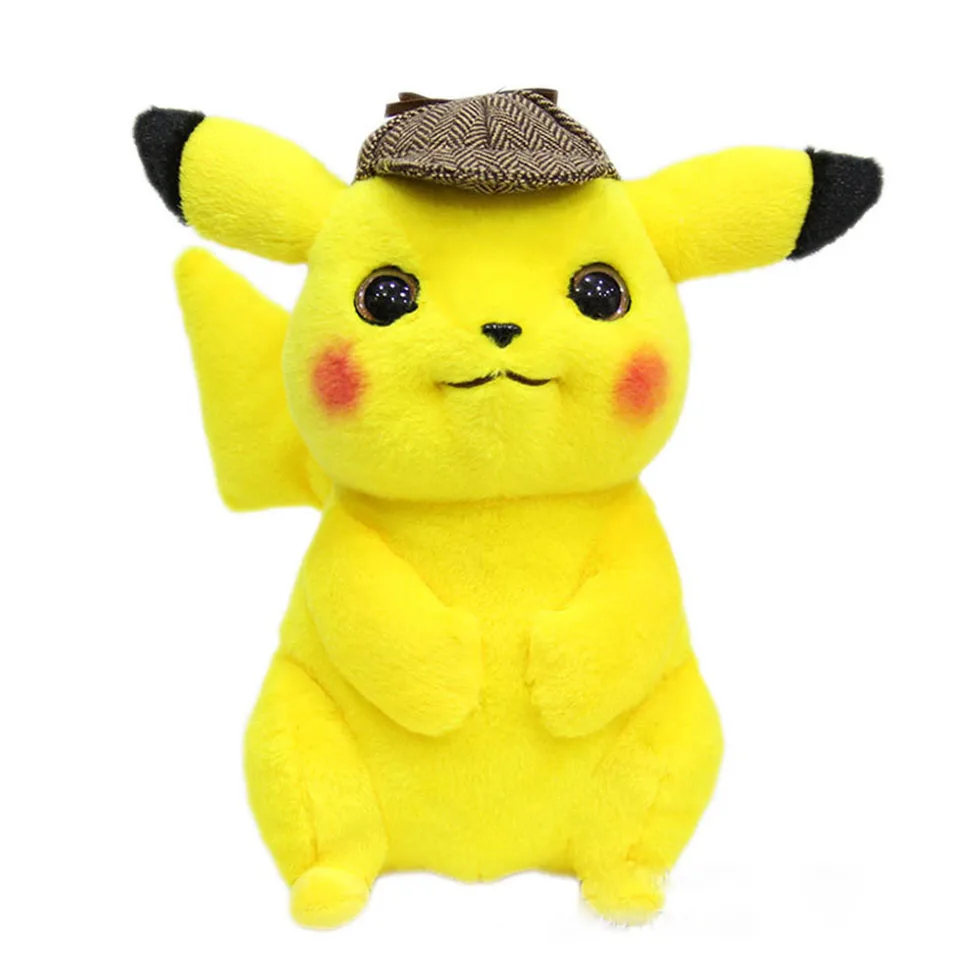 

28cm Plush Dective Picachu Toys Peluche Stuffed Pokemon Juguetes Children Birthday Cartoon Anime Gifts
