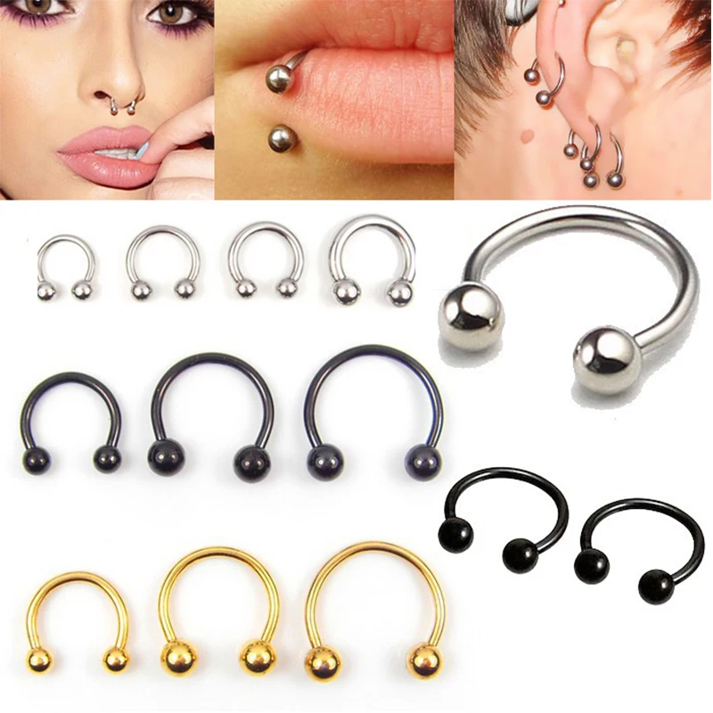 100pcs/lot Surgical 3 different Colors Piercing Nose Ring Ball ...