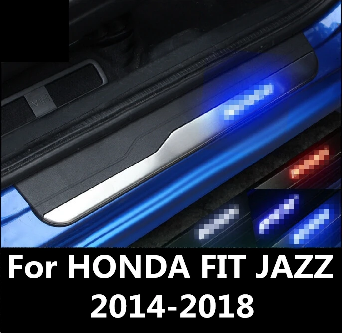 Накладка на порог из нержавеющей стали для HONDA FIT JAZZ 2014 2018|Хромирование| |