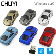 Беспроводная Спортивная Автомобильная мини-мышь светодиодный мигающий свет 1600 dpi 2,4G оптическая компьютерная эргономичная, игровая Mause для ПК Xiaomi ноутбук