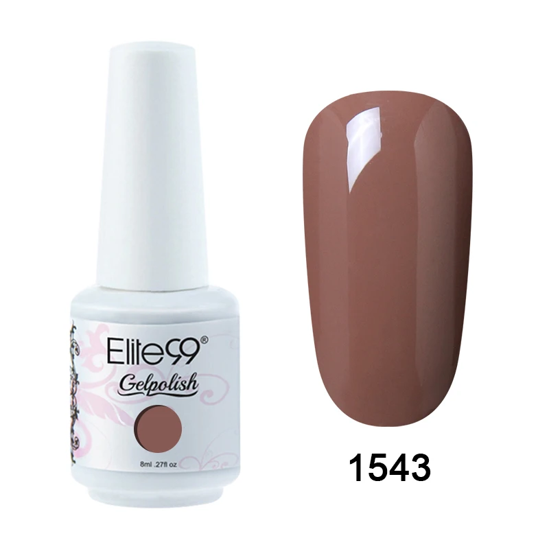 Elite99 8 мл УФ-гель для ногтей впитывающийся чистый цвет УФ светодиодный Гибридный лак Vernis Полупостоянный эмалированный лак для нейл-арта GelLak - Цвет: 1543
