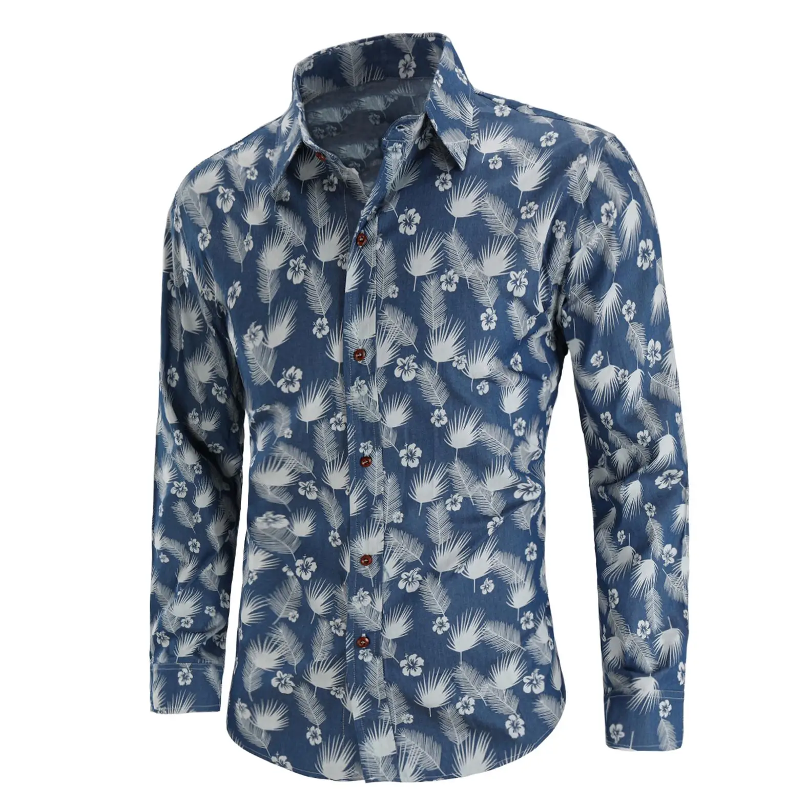 denim & flower mens shirts