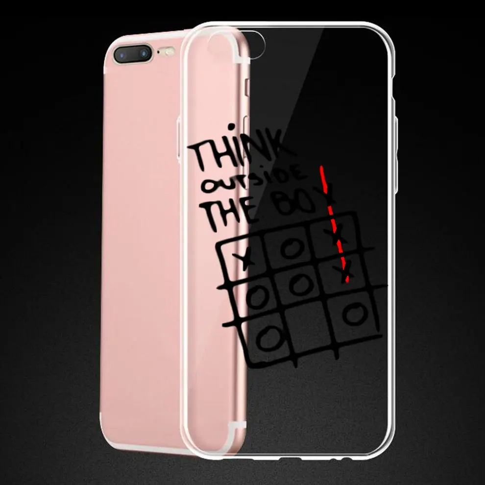 

2 Pcs Hot Soft Shell TPU Mobile Phone Cover Color Printing Cell Phone Case With Simple Black And White Pattern For iPhone 7/8