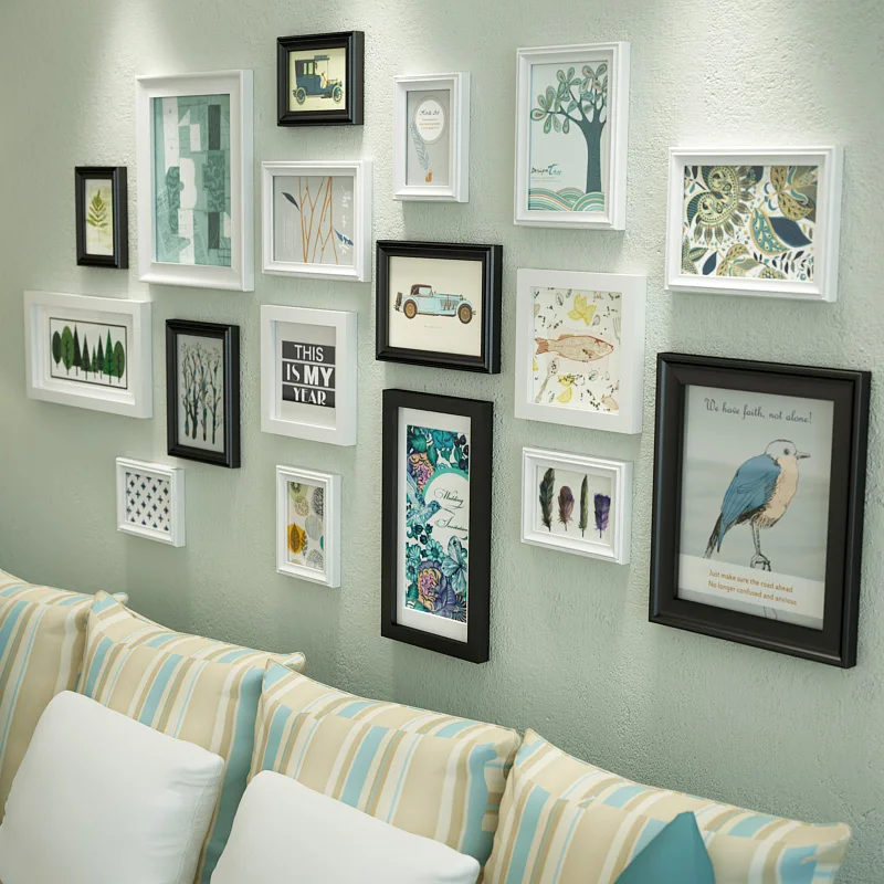 

INKANEAR Creative Beautiful Fashion Painting Nautical Style Photo Frame Set Solid Wood Home Decor Wall Decoration DIY HF9064