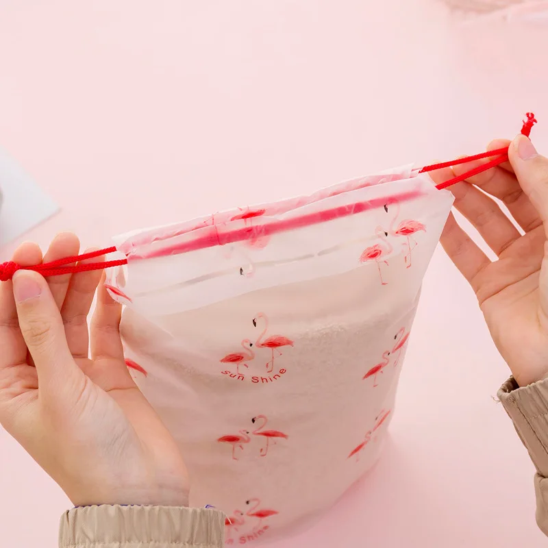 XZP Flamingo Transparent Cosmetic Bag Travel Makeup Case Women Make Up Bath Organizer Storage Pouch Toiletry Wash Beauty Kit