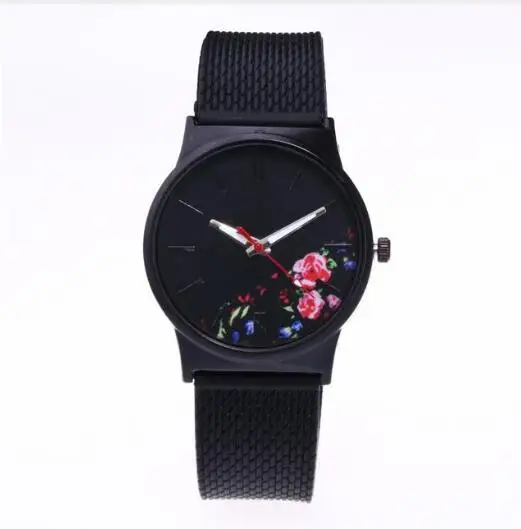 Часы с черным цветком женские часы женские брендовые роскошные известные женские часы кварцевые часы наручные часы Relogio Feminino Montre Femme - Цвет: 6