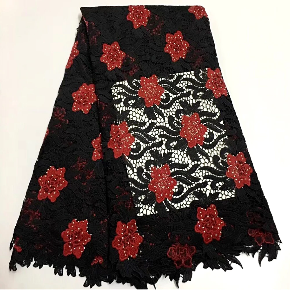 

Beautifical cord Lace Fabrics 2019 African guipure Lace Fabric High Quality French Water Soluble Lace Fabrics 5 yards/lot