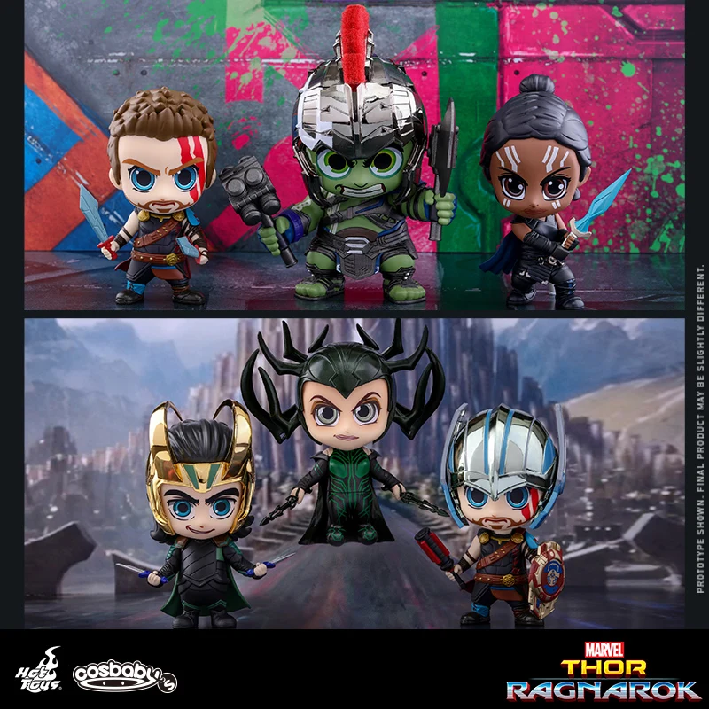 

Original HT Hot Toys COSBABY COSB381 THOR 3 RAGNAROK THOR LOKI HULK Bobble-head Collection Vinyl Figure Holiday Gift Decration