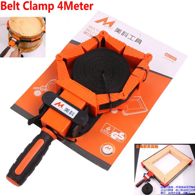 Nylon Multi-Function Binding Belt Clamp Polygons Angle Clip With 4M Long Non Skip TPR Handle Woodworking Tool |