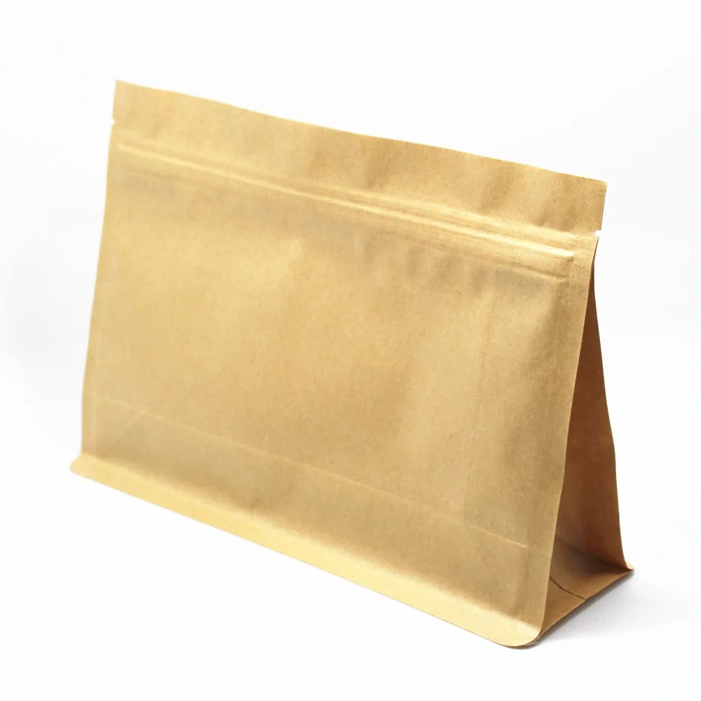 DHL 150Pcs/Lot Food Storage Doypack Zipper Reclosable Organ Packing Bags Kraft Paper Zip Lock ...