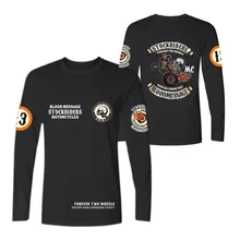 Череп Stockriders мотоциклетные Длинные рукава футболка для мужчин и