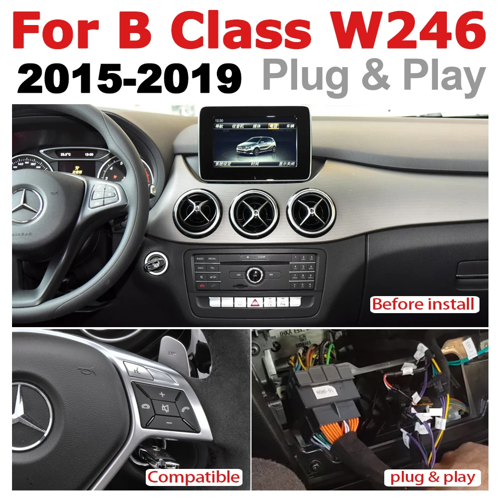 Discount Android 7.0 up Car Multimedia player For Mercedes Benz B Class W246 2015~2019 NTG WiFi GPS Navi Map Stereo Bluetooth 1080p 3