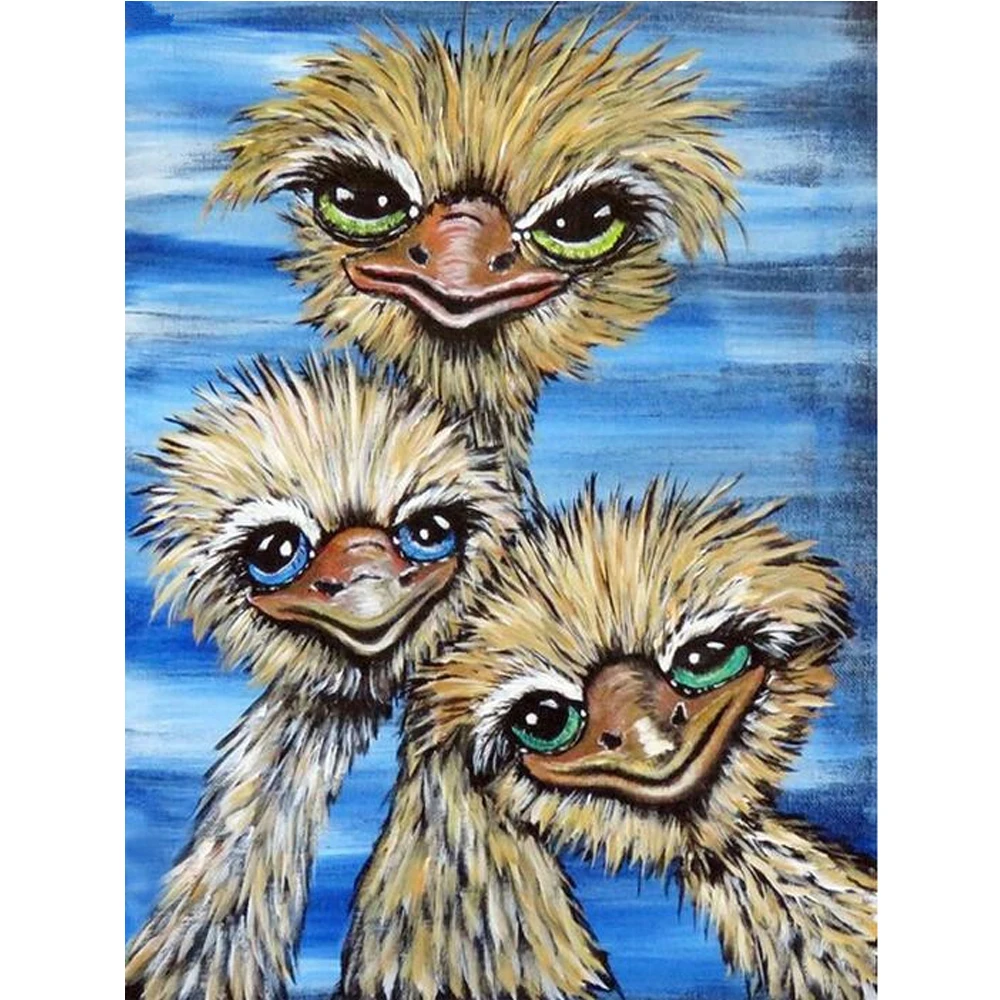

Diy Diamond Embroidery animal ostrich Pattern Full 5D Diamond Painting Cross stitch mosaic Rhinestone Home Decor child gift L20