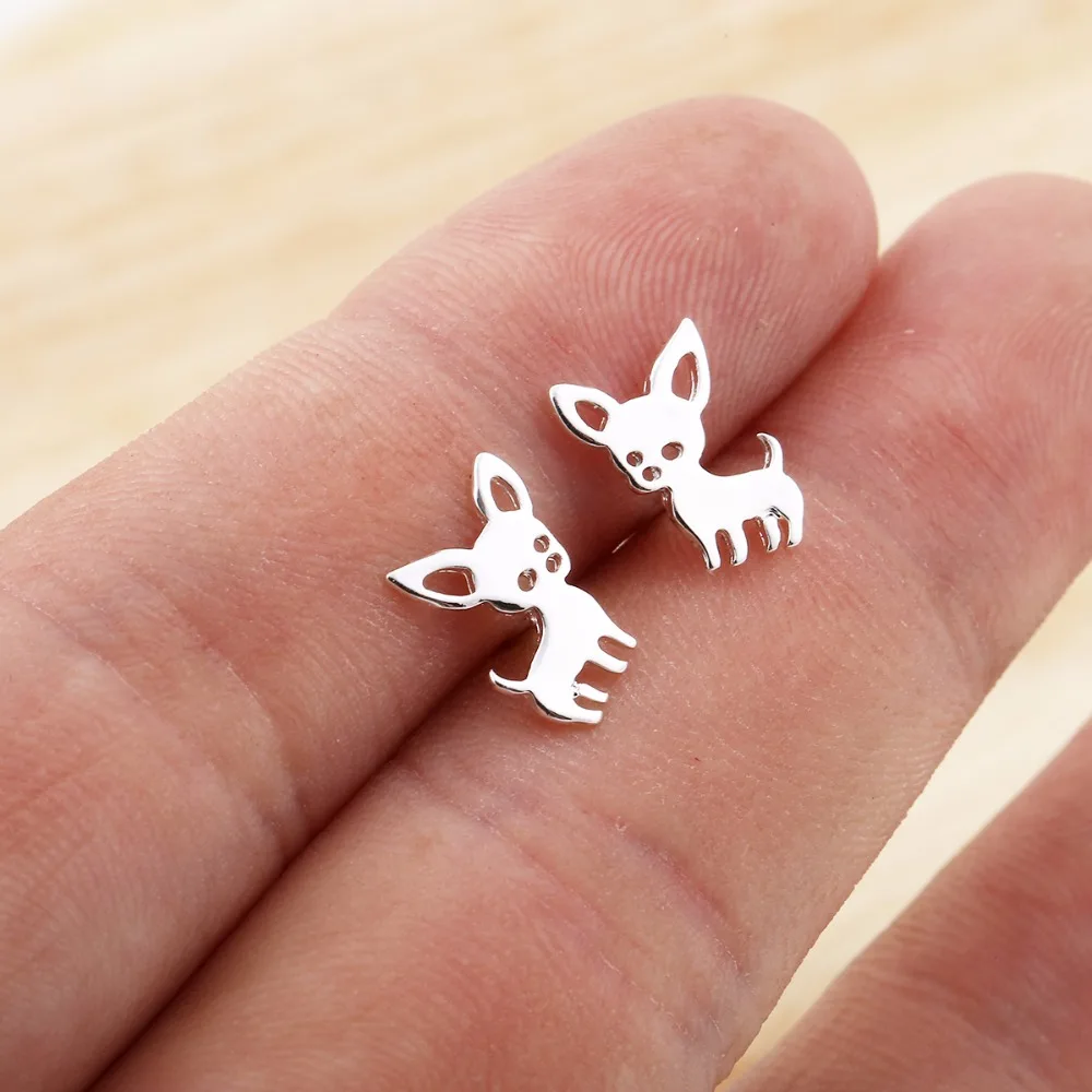

Jisensp New Arrival Chihuahua Earrings for Women Cute Dog Stud Earrings pendiente Love my Pet Jewelry Animal Earring bijoux E173