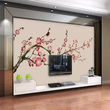 Ручная роспись Красная слива стена профессионал изготовление фрески оптом обои на заказ плакат фото стена