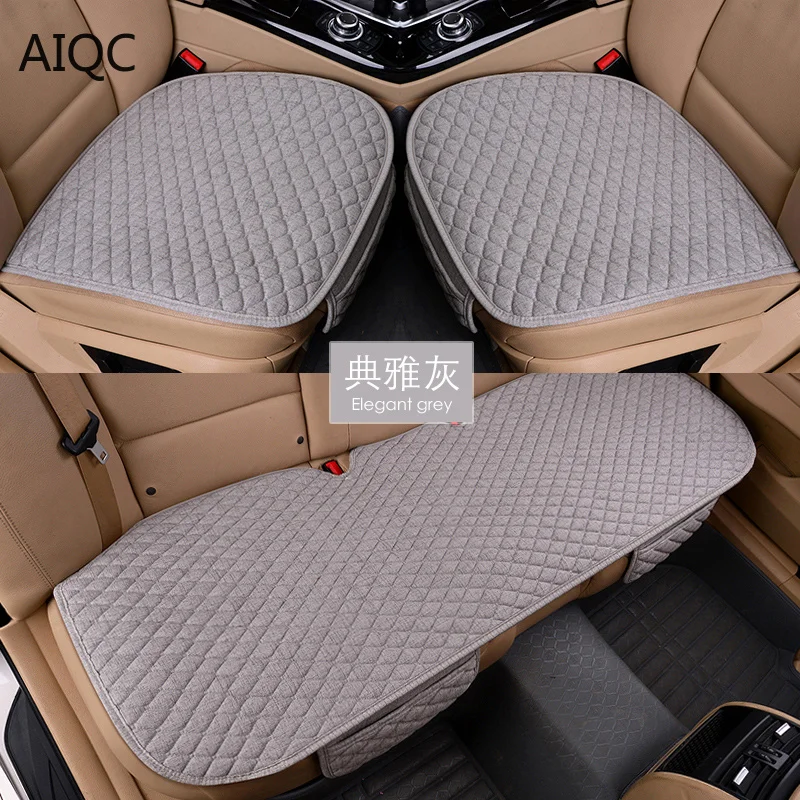 

2019 Linen Fabric Car Seat Cover Four Seasons Front Rear Flax Cushion seat covers Breathable Protector Mat Pad Auto Accessories