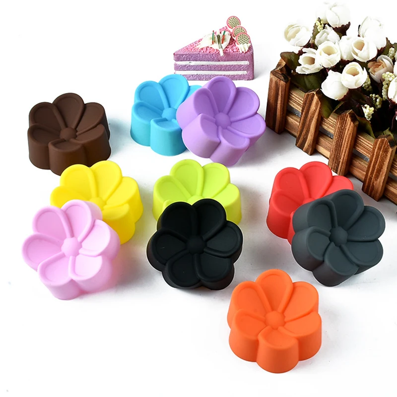 10Pcs Flower Molds Silicone Cake Mold DIY Tools for Cakes Bakery