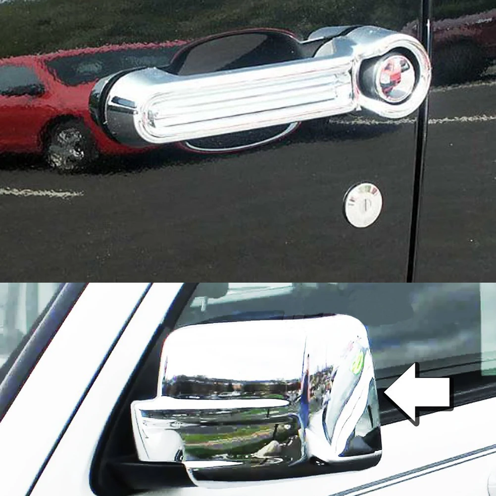 Лояльность хром Автозапчасти для 2007-2012 Dodge Nitro& 2008-2013 JEEP Liberty боковое зеркало+ 4 дверная ручка крышка автомобиля Стайлинг