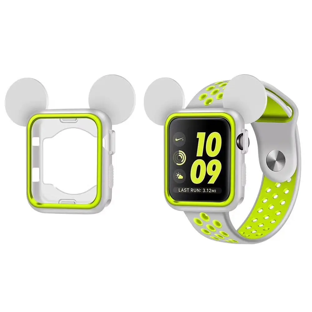 Спортивный силиконовый чехол 42 мм мягкий резиновый защитный для Apple Watch Обложка