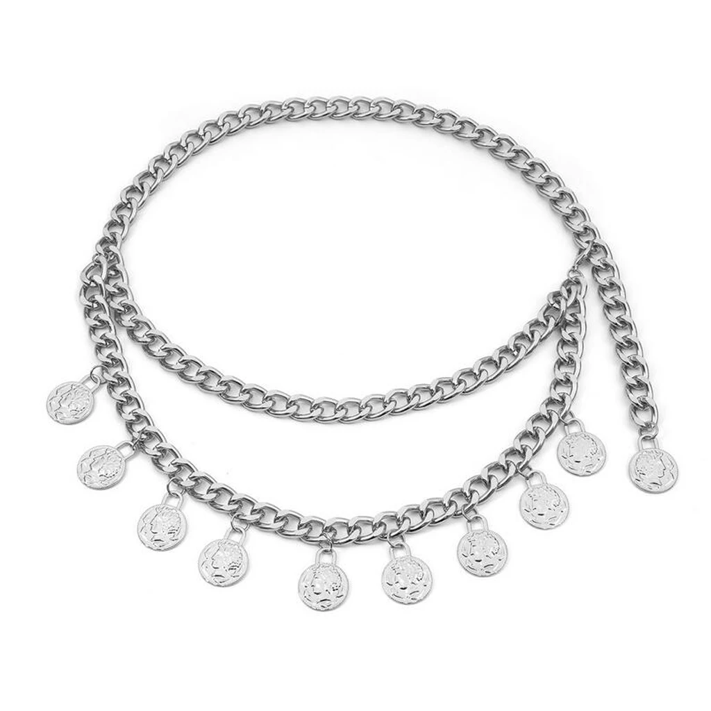 MagiDeal Elegant Lady Bohemian Coins Tassel Chain Wedding Gypsy Waist Belt Body Chain Jewelry