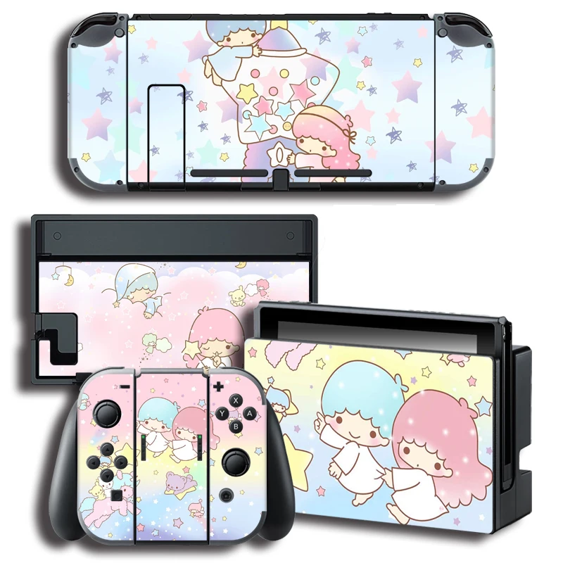 

Protector Cover Decal Vinyl Skin Sticker for Nintendo Switch NS Console+Controller+Stand Holder Little Twin Stars stickers