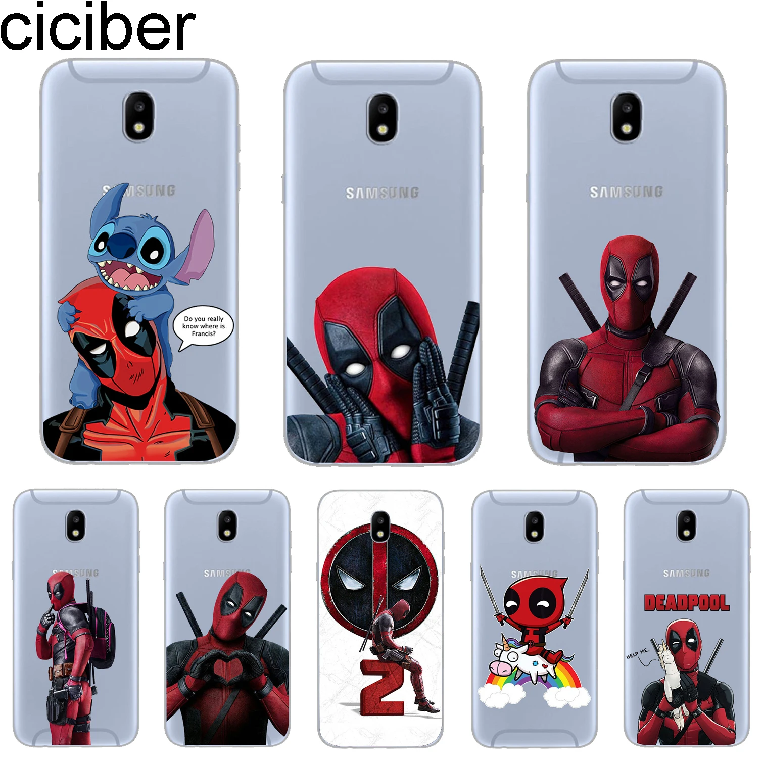 Ciciber для Samsung Galaxy J8 J7 J6 J5 J4 J3 J2 J1 Pro Core Plus Prime mini 2017 2018 2016 чехлы телефонов Marvel Deadpool из