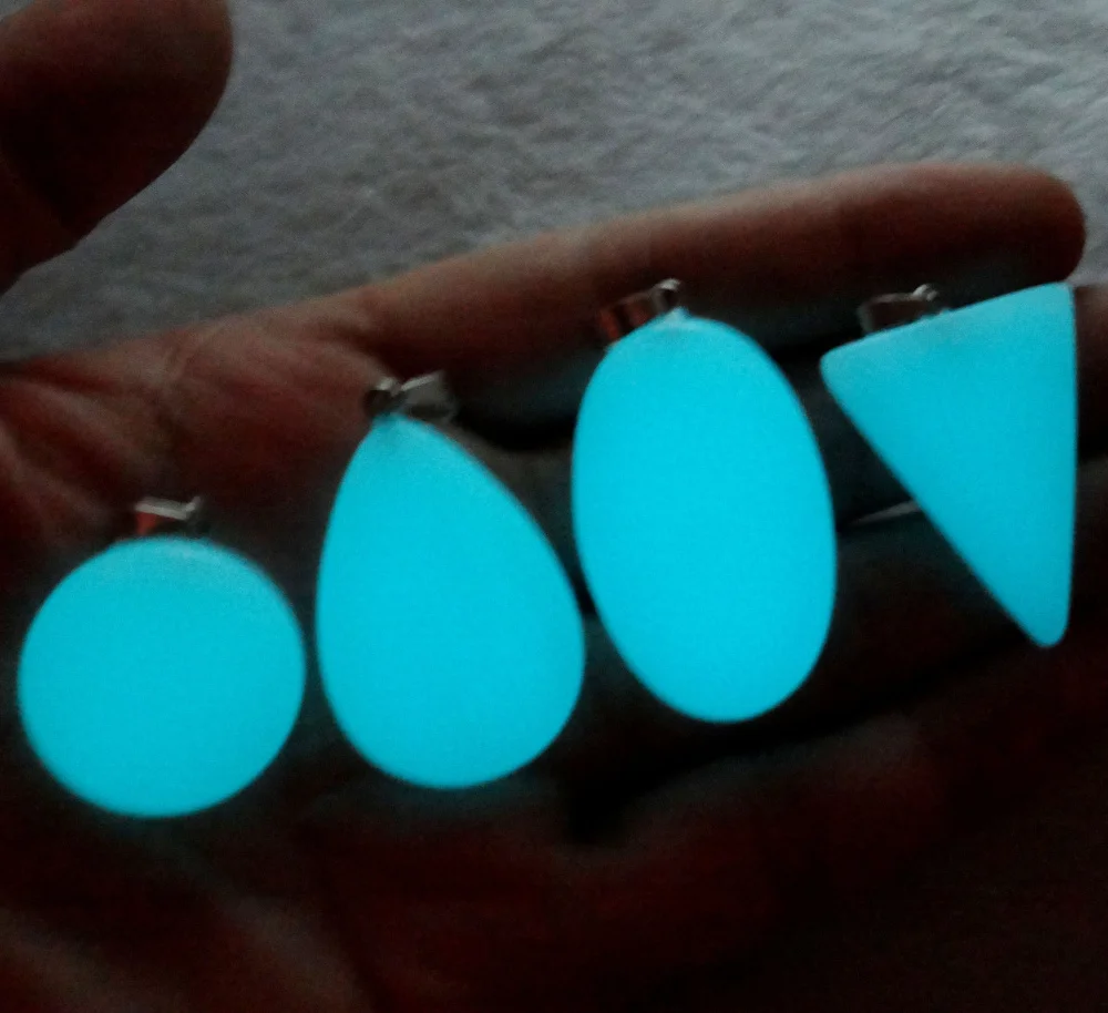 Natural stone Turquoises Quartz Crystal Dark Luminous pendant for diy Jewelry making necklace Accessories8pcs | Украшения и