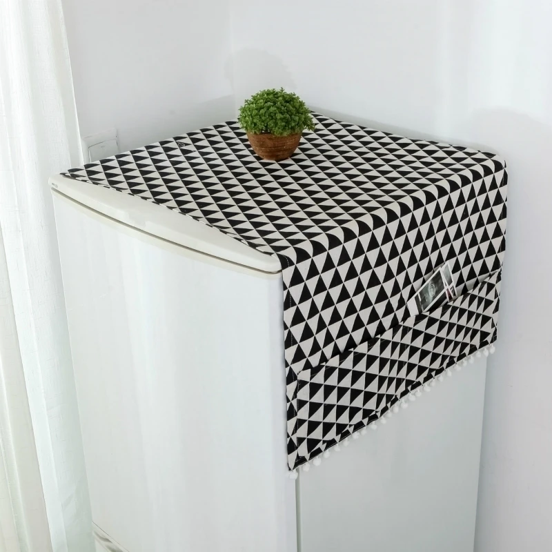 

Modern Geometric Pattern Furniture Electrical Dustproof Tablecloth Flag Pad Hem Universal Multi-pocket Cover Cloth Hanging Bag