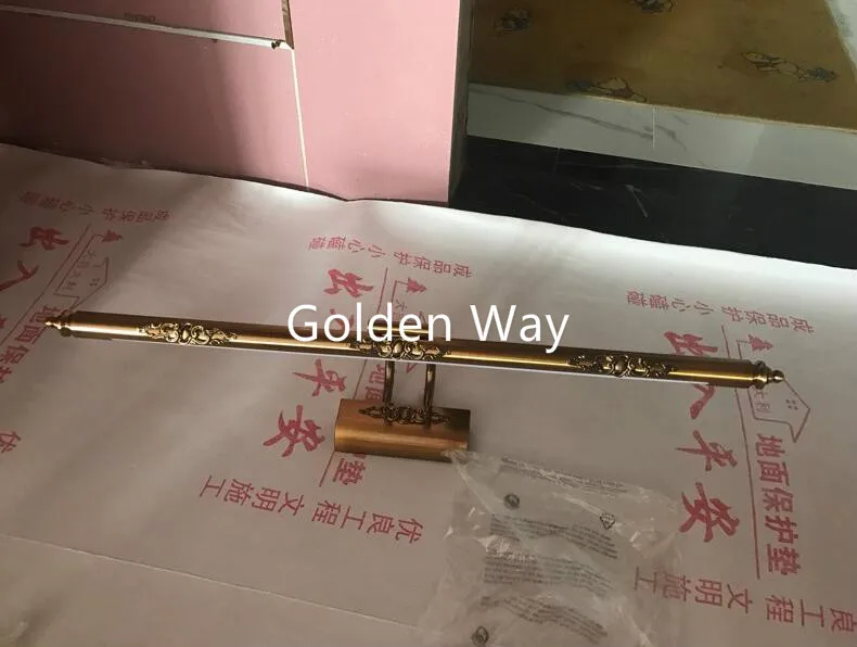 شحن مجاني L56cm/L65cm/L81cm براس ترف مصباح للماء الرجعية البرونزية مجلس الوزراء الغرور مرآة الحمام مرآة ضوء الحائط مصباح