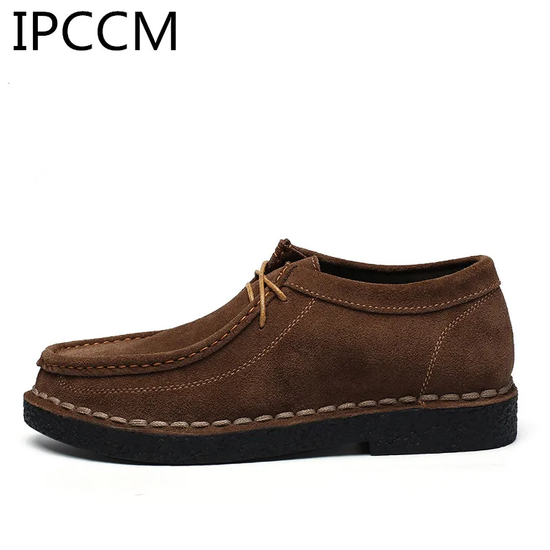 

Brand Cow Suede Business Men's Shoes Adult 2019 Autumn Leisure Walking Breathable Quality Retro Waterproof