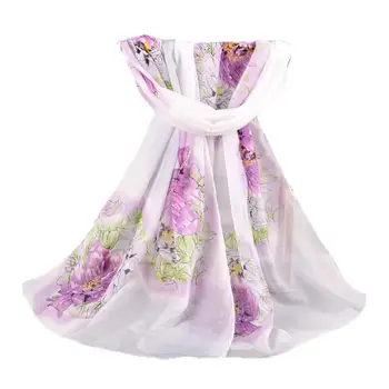 

Neck Decoration Scarves Travel Beach Fashion Peony Flower Print Women Scarf Scarves Neck Scarf Shawl