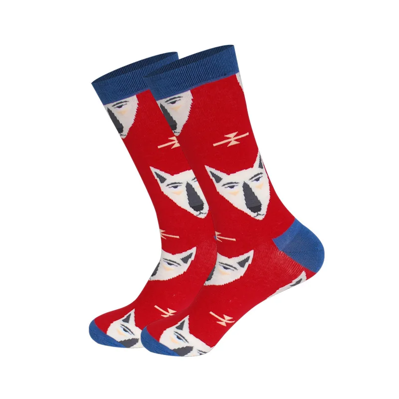 LIONZONE унисекс счастливые носки для мужчин и женщин подарок для влюбленных Кот Волк дизайнерские хлопковые теплые Повседневные Дышащие носки забавные