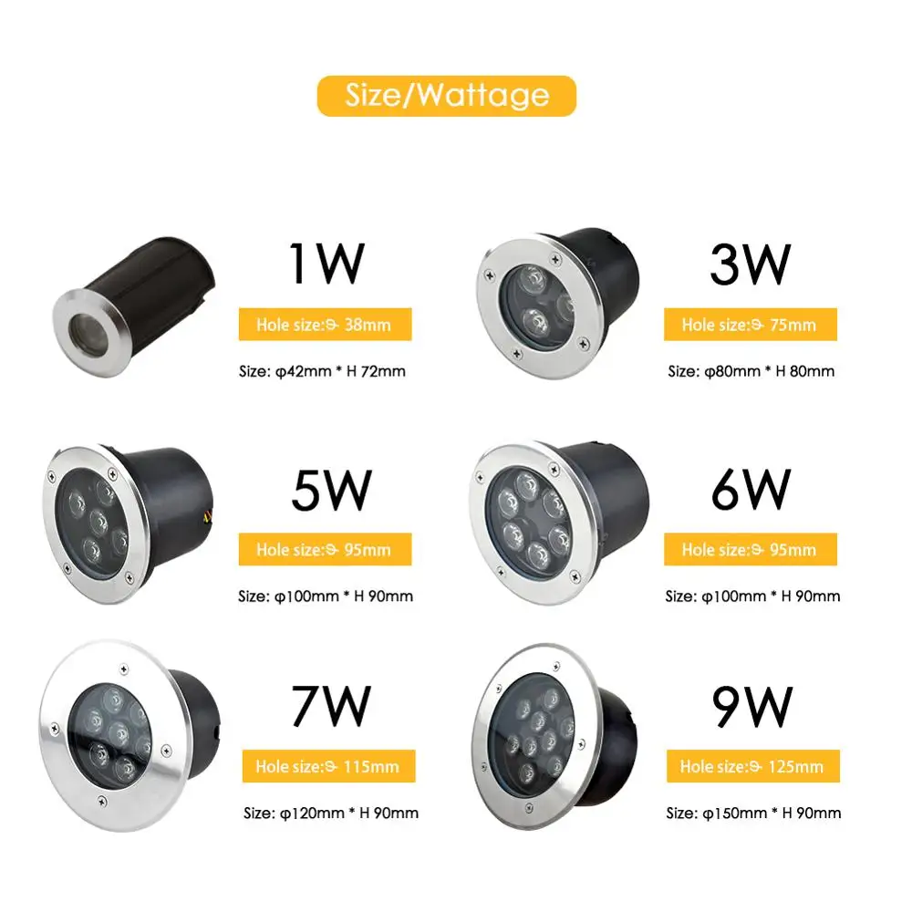 LED Underground light IP68 Waterproof Spot light 85-265V Floor Lamp Outdoor Ground Garden Square Path garden decoration lamps led underground light