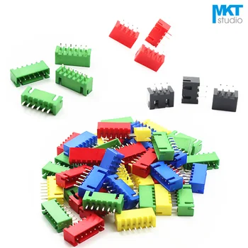 

100Pcs 4P XH 2.54mm Pitch XH2.54 Straight Pin Male Box Header Wafer Sample Red Black Green Blue Yellow