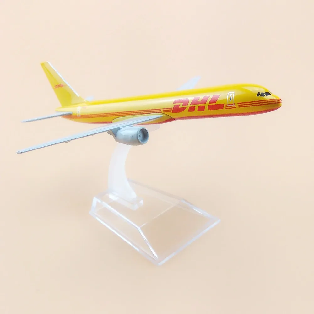 16 см сплав металла воздуха DHL B757 авиалиний модель самолета DHL Boeing 757 Airways модель самолета Стенд отлитая модель самолета подарки для детей