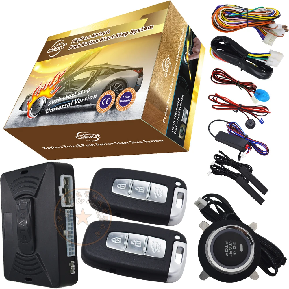 car engine start stop button car security alarm with shock sensor alarm and ultrasonic sensor