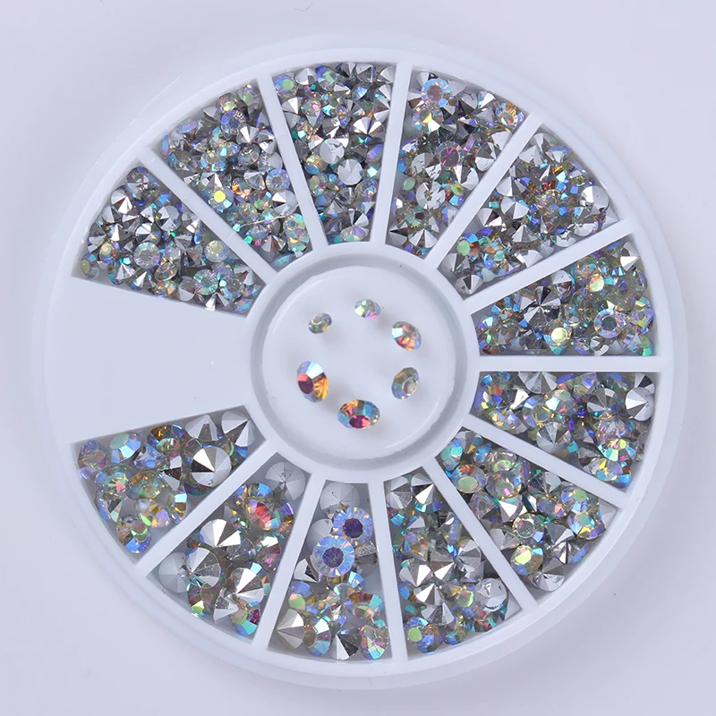 

1 Box Colorful Rhinestone Crystal Sharp Bottom 2mm/2.5mm/3mm/3.5mm Mixed Multicolor Acrylic Glitter Manicure Nail Art Decoration