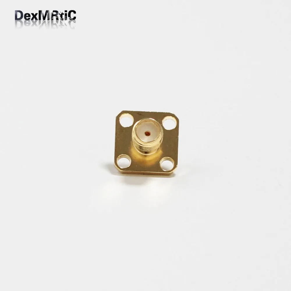 

1pc SMA Female Jack RF Coax Connector solder post Cable 4-hole panel mount With absolute atomic Goldplated NEW wholesale