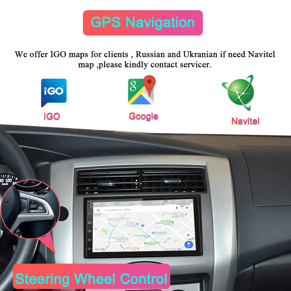 Navivox 7 ''радио GPS 2 Din в автомобиль плеер Android 9 0 GO Универсальное автомобильное